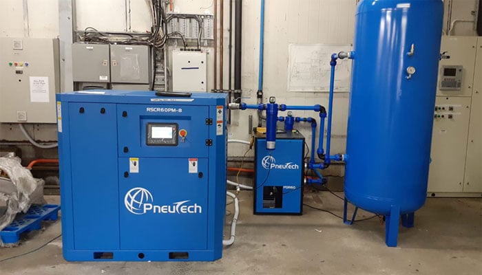 Compressed air installation
