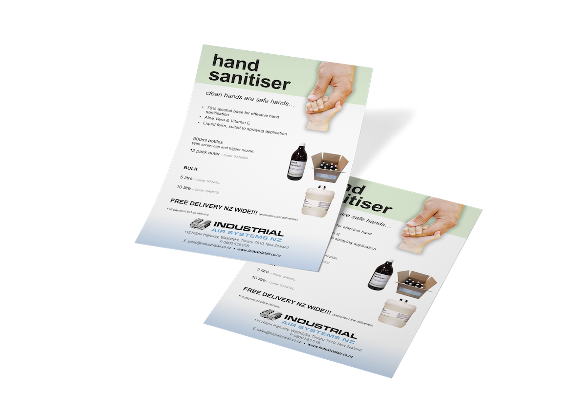 Hand sanitiser brochure