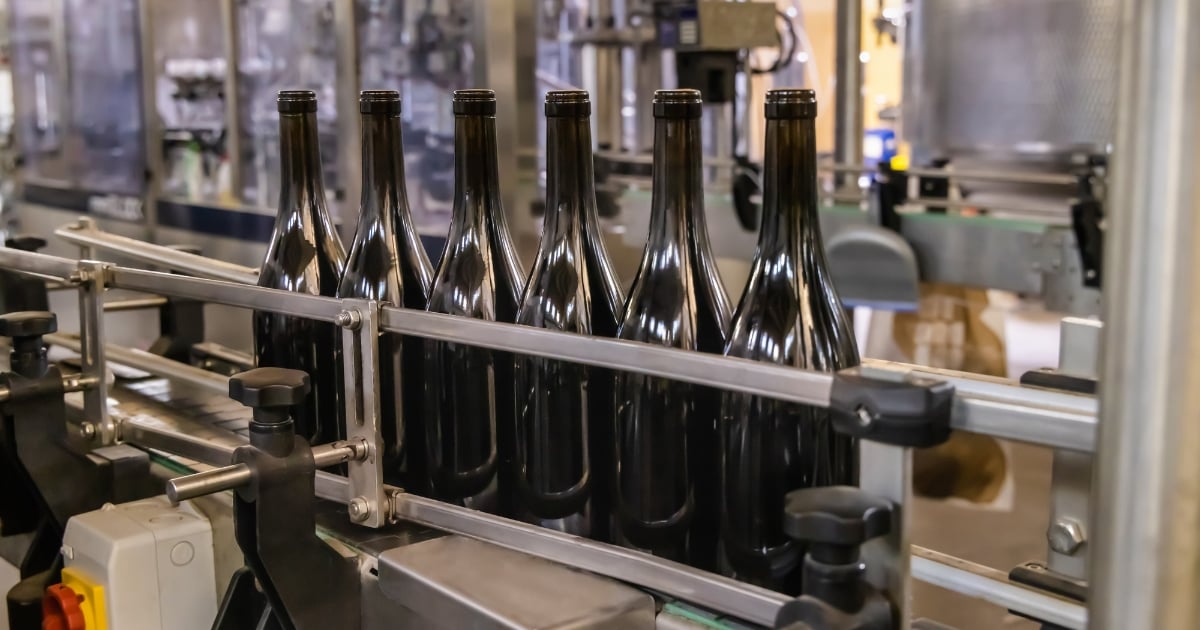 Wine being bottled