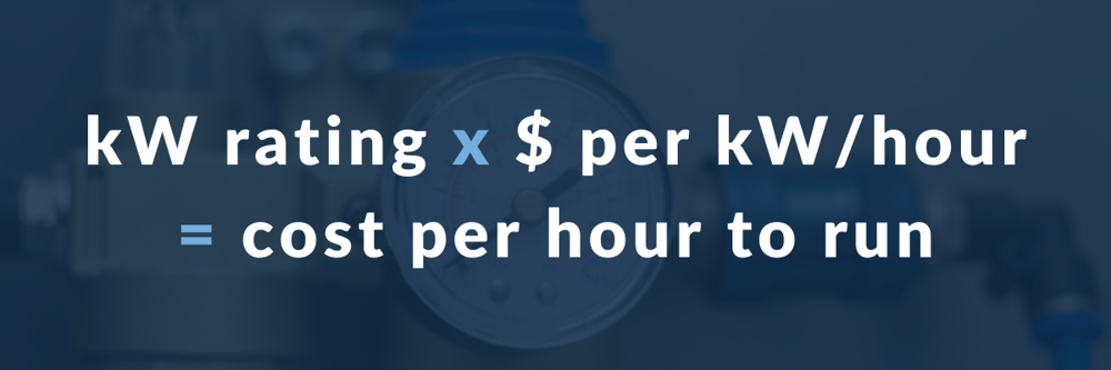 Air compressor energy costs calculation