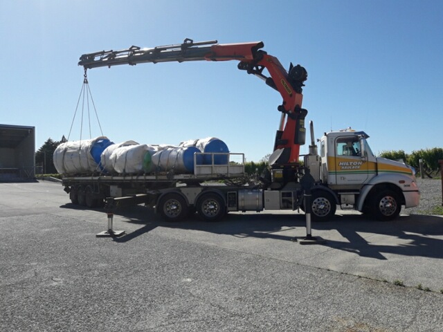 Air receivers on their way to a winery